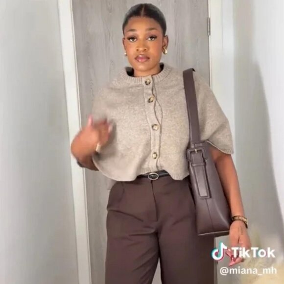 ZARA KNIT CAPE CARDIGAN - Picture 4 of 7